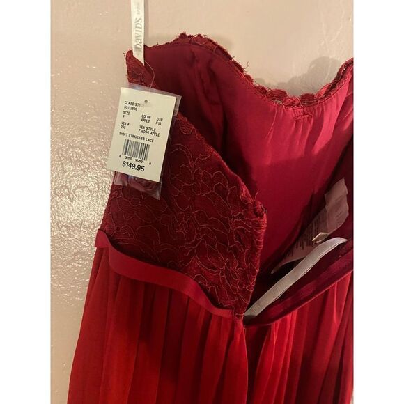 David’s Bridal Women’s SHORT STRAPLESS LACE Apple Dress Sz 4 - Picture 4 of 5